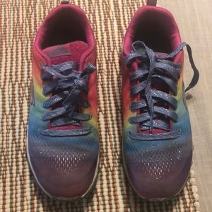 Girls rainbow Skechers sneakers size 5